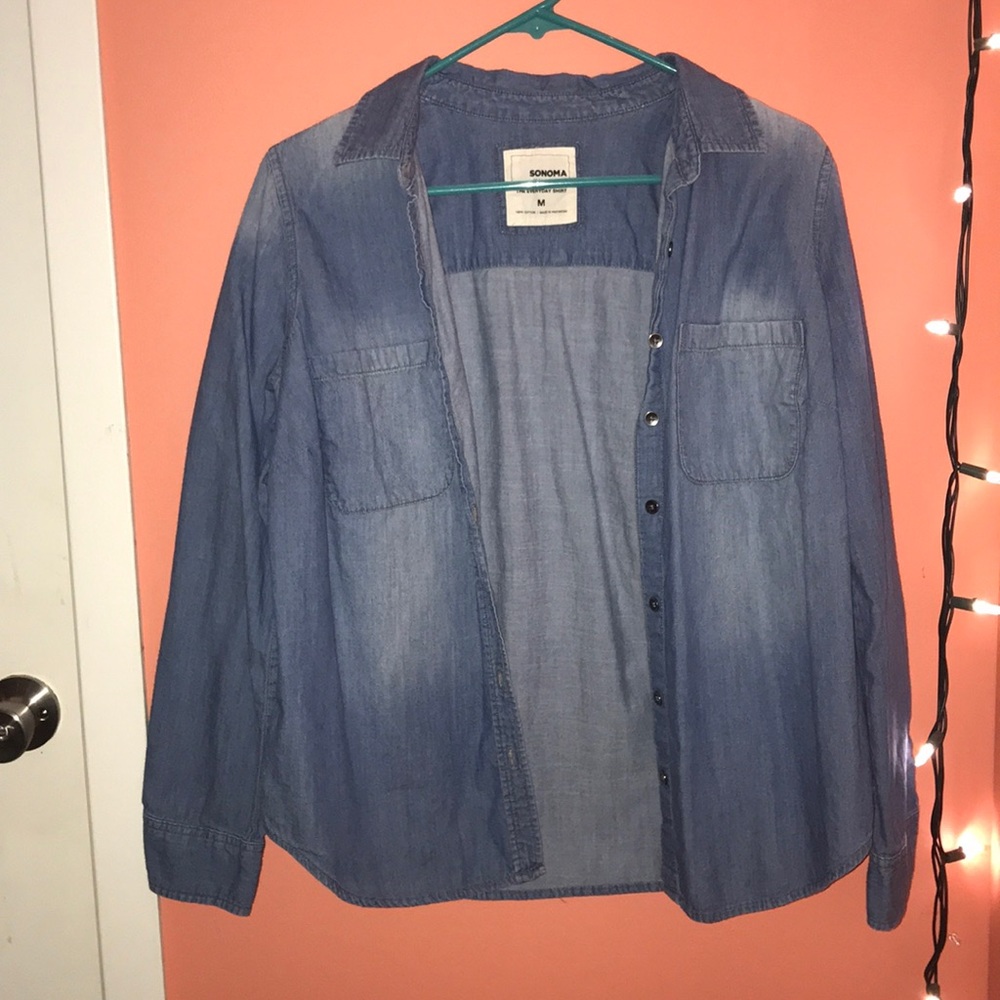 sonoma denim button-up